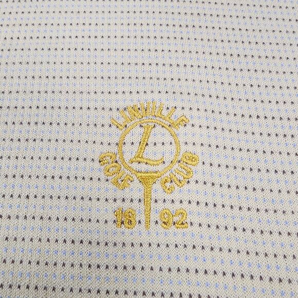 Peter Millar Shirt Men Large Yellow Micro Dot Polo Short Sleeve Performance Golf - Picture 9 of 16